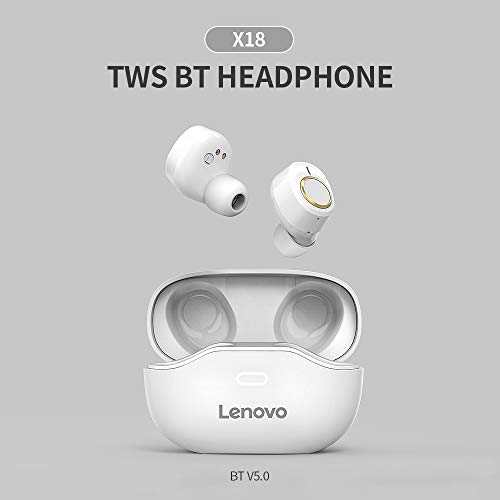 Andoer Fone de ouvido sem fio Lenovo X18 BT 5.0 TWS Fone de ouvido esportivo à prova d'água Fone de