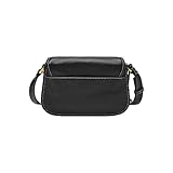 Fossil Women's Heritage Leather Mini Flap Crossbody Purse Handbag, Black (Model: ZB1787001)
