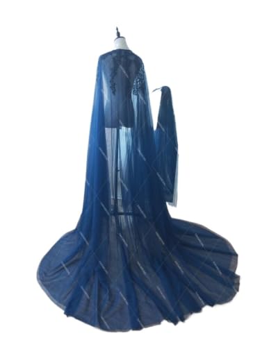Cape de mariage tulle perles dentelle châle formel élégant veste longue