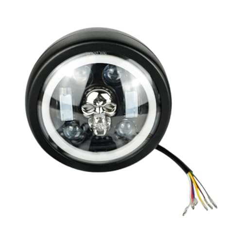 Manolyee Phare LED pour moto, lumière de la tête de moto - Phare à LED étanche à la lampe ronde,Spotlight de changement de couleur