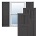 Ekena Millwork 15"W x 32"H True Fit PVC San Miguel Mission Style Fixed Mount Shutters, Shadow Mountain (Per Pair - Hardware Not Included)