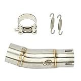 awagas Motorcycle Exhaust Mid Pipe, Exhaust Pipe Muffler Adapter Connect Pip with Clamps Compatible with Kawasaki Ninja 400 2017-2024, Ninja 400 Z400 2017-2024