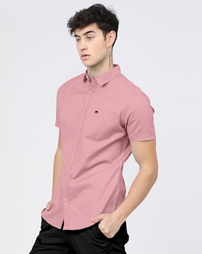 Image of BRUCEWANE Men's 100% Cotton Half Sleeve Shirt