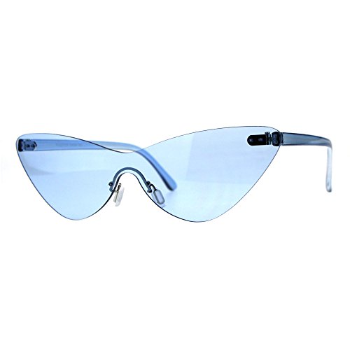 PASTL Rimless Cateye Sunglasses Womens Thin Monoblock Translucent Frame UV400