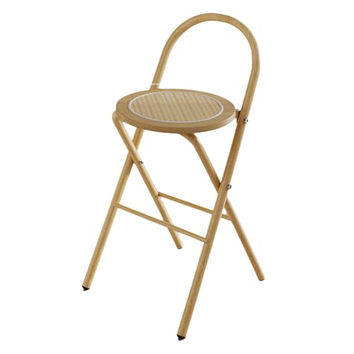 JFGCTYHXY Taburete Plegable, Sin ensamblaje, fácil de Transportar, Ahorra Espacio, Ideal for Cocina, Bar, cafetería o Comedor(Wood B,75cm)