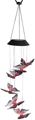 Colorful Butterfly Wind Chime,Solar Wind Chime,Butterfly Decor Gifts,Butterfly Gifts,Gifts fo mom,Gifts fo Women,Gifts fo Grandmother,Thanksgiving Gift,Mom Best Gift,Memorial Wind Chimes