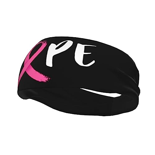 Breast Cancer Hope Sport Headband Moisture Wicking Workout Headband Sweatband Headbands for Running Cycling Yoga Hairband for Men Women