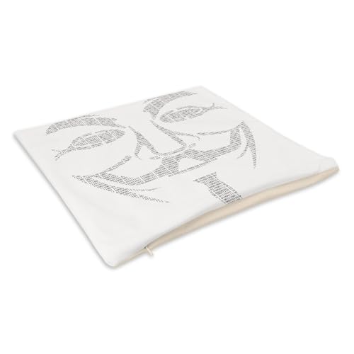 Coussin en Velours Blanc Anonymous code binaire oreiller salon lit 40x40