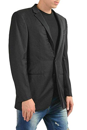 Versace Gianni Men's 100% Wool Black Two Button Blazer Sport Coat Us 38 It 48 #TOP1