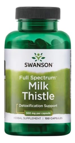 Swanson Full Spectrum Milk Thistle 500 mg 100 Vegan Caps Halal Support Liver Health Detoxification Antioxidant Flavonoids