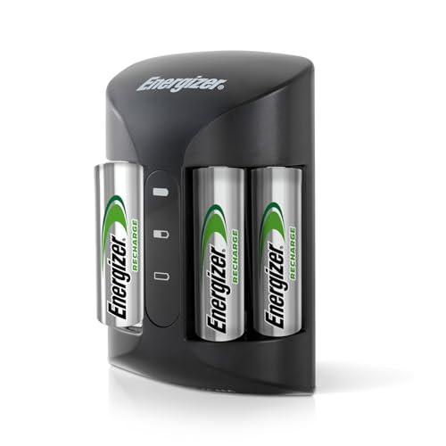 Energizer Recharge Pro - Piles Rechargeables avec Chargeur - Charge complète en 4 Heure ou Moins - Compatible NiMH AA et AAA - 4 Pile AA 2000 mAh incluses
