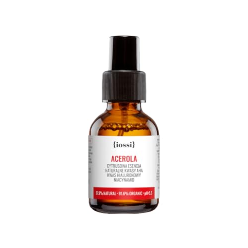 Acerola. Esencia facial cítrica con ácidos AHA naturales, Ácido Hialurónico y Niacinamide (Vitamina B)