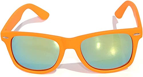 OWL Wholesale of 3 Pairs Mirrored Reflective Colored Lens Sunglasses Black Matte Frame Horn Rimmed Style2