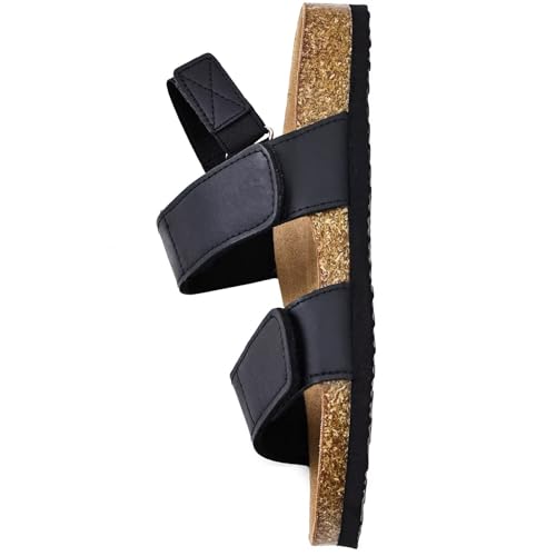 Image of Torotto Girls Boys Sandals with Cork Footbed Adjustable Straps Summer Glitter Slides Sandals Open Toes Flat for Kids Toddler