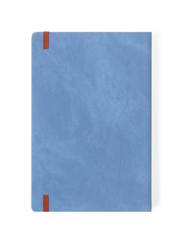 Image of A5 Professional Notebook, 244 Lined Pages, 100 GSM Thick Paper, Premium PU Leather Hardcover, Includes 2025 Reference Calendar Card, Light Steel Bule