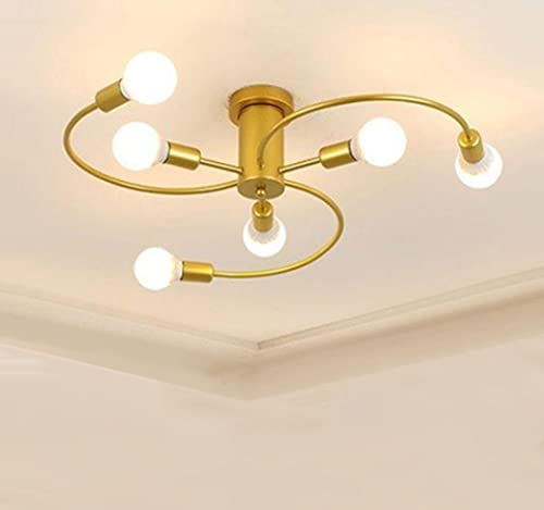 Image of Avior Low Height Ceiling Lamp, Chandelier for Living Room, Restaurant Lamps and Hotels (Golden) (Gold..)