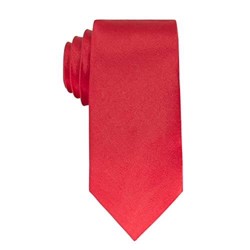Image of Luckyvestir Mens Tie Solid Satin Neck Ties 3.15'' Formal Necktie for Wedding Business Christmas Father's Valentine's Day Gift