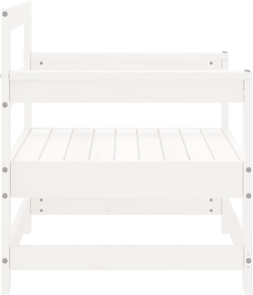 Patio Chairs 2 pcs White Solid Wood Pineoutdoor Furniture Patio Chairs Patio Set Patio Furniture setSuitable for Garden Courtyard