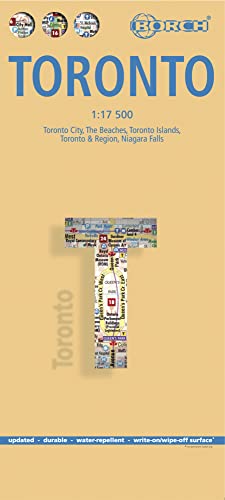 Toronto. Map Borch 1:17 500: Toronto City, The Beaches, Toronto Islands, Toronto and Region, Niagara Falls
