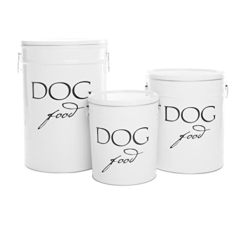 Harry Barker White Classic Food Storage Canister For Dogs, Large 40 Pounds Of Food #TOP1