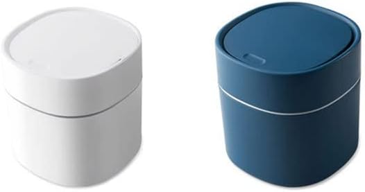 JSEIAJB Bins Desktop Garbage Basket Home Table Plastic Trash Can Office Supplies Dustbins Sundries Barrel Box(E) image 3