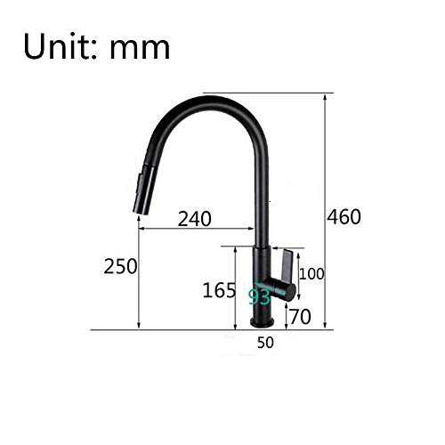 Robinet de cuisine monotrou haut de gamme avec douchette noire - 3