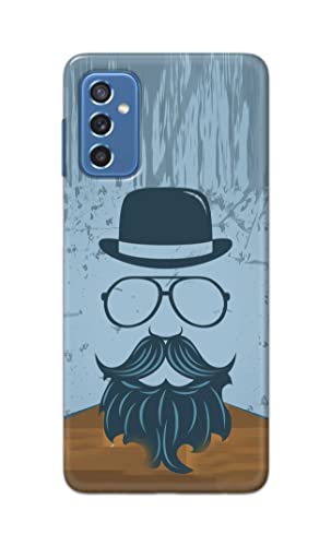 Image of PRINTFIDAA Mustache Beard and Hairstyle Hipster in Glasses Printed Designer Hard Case for Samsung Galaxy M52 5G Back Cover -(e) RPM1002