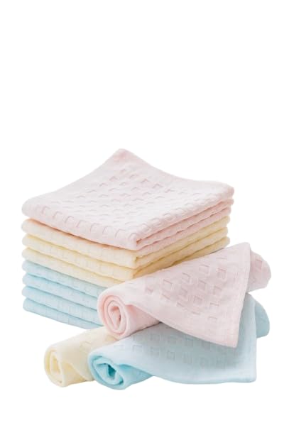 Soft Cotton Ladies Handkerchiefs, Pastel Colors, Quilted Pattern, Pack of 6