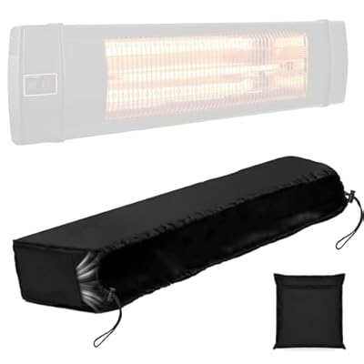 SIRUITON Wall-Mounted Patio Heater Cover, Heavy Duty Dustproof Infrared Heater Cover for Indoor Outdoor Garage Backyard Hanging Patio Heaters (36.5''L *9.5''H *6.5 '' W Electric Heater Cover, 420D)