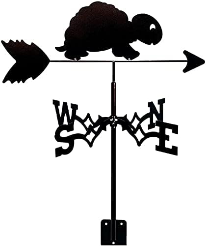 DMWMD Rabbit Turtle Weather Vane for The Liquor Stainless Steel Weathervane Durable Retro Farm Scene Wind Vane Measuring Tools Wind Direction Indicator Garden Stake
