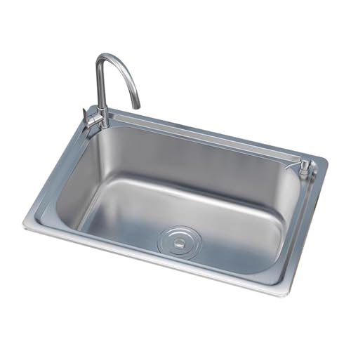 Lavello da cucina in acciaio inox – vasca singola rettangolare sottopiano con accessori per lavanderia interna garage ristorante – durevole lavabo per uso domestico e commerciale