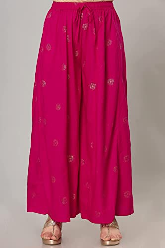 Image of Rayon Gold Print Skirt Palazzo || Rayon Palazzo || Skirt Palazzo || GOLDPRINT Skirt Palazzo || Multicolour