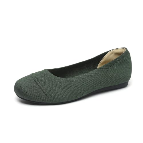 Women's Ballet Flat Shoes Casual Strap Knit Flats Round Toe Wedding Flats,J6