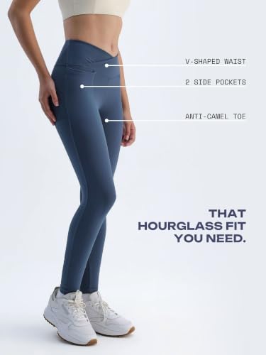 Image of CAVA Hourglass Snug Leggings for Women | V Waistband, Anti Camel Toe, Curved Back Seam, Deep Side Pockets, Sculpting ADPT Fabric