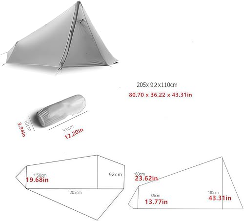 Carpa ultraligera para mochila 1 persona 3 estaciones miniatura 2