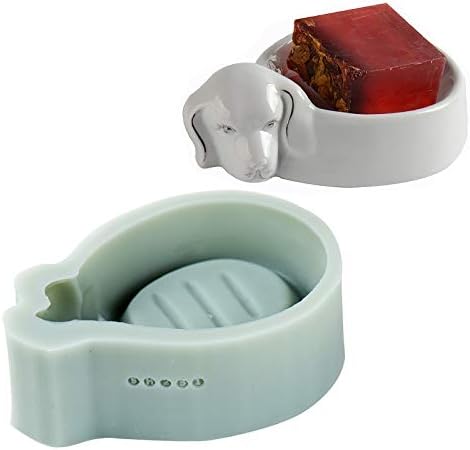 Soap Dish Making Mold Dog Design Silicone Mold Tray for Bathroom Counter Making
