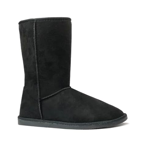 REDVOLUTION Women's Suede Leather Sheepskin Insole Winter Boots (8 B(M), 430 black) Cover