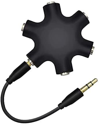 smashtronics Gold Plated 3.5 mm Headphone Splitter for Computer 2 Male to 1 Female 3.5mm Headphone Mic Audio Y Splitter Cable Smartphone Headset to PC Adapter – (Black,20cm) (Star 5 Way Adapter) (B0CHJPS974) Amazon Price History, Amazon Price Tracker