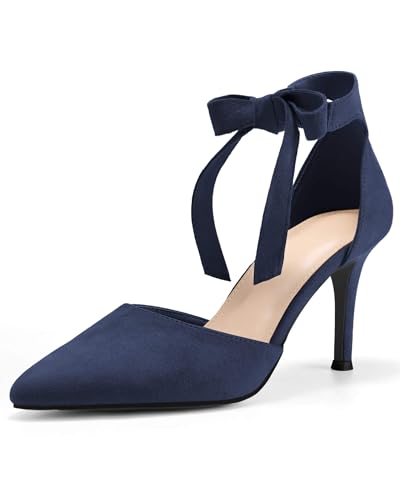 Image of Womens High Heel Pointed Toe Pumps Ankle Tie Classic Office Special Dress Party Shoes