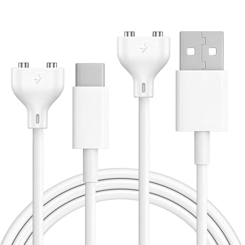 OVECIOPO Rose Charger Replacement 2PCS 6MM Magnetic USB Charger - USB-A & USB-C Compatible 2.7FT Magnetic Charger Cable for Easy Connection and Fast Charging