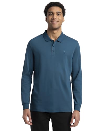 Image of Jockey 3914 Men Super Combed Cotton Rich Solid Full Sleeve Polo T-Shirt with Ribbed Cuffs