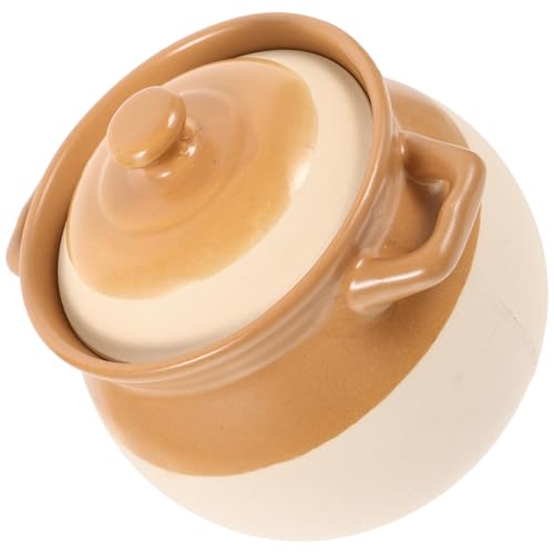 POPETPOP Olla De Cerámica Para Guisar Sopas y Fideos Útil De Cocina Hogar Para Preparar Tazones De Fideos Instantáneos o Caldos Una Cazuela De Cerámica