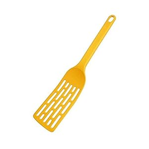 Marna K181Y Long Turner with Flexible Scoop, For Dumplings, Eggs, Turner, Dishwasher and Dryer Safe, Yellow