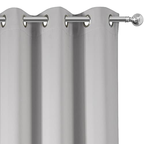 Image of LEMOMO Blackout Curtains 42 x 95 inch /Light Grey Curtains Set of 2 Panels /Thermal Insulated Room Darkening Bedroom Curtains