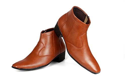 Image of BXXY Men's 2 Inch Heel Height Increasing Formal Zipper Boots