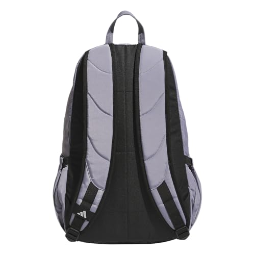 Image of adidas Defender 5 Backpack for Sports, Gym, School and Travel, 33L, Slate Grey /Silver Metallic /Solar Turbo Pink, OSFA