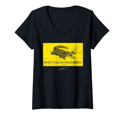 Womens Don't Tread On Florida Governor 2022 Ron DeSantis V-Neck T-Shirt