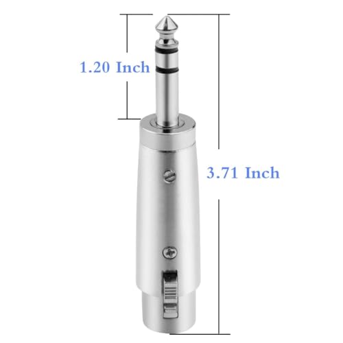 Image of XLR Female to 1 /4 Inch 6.35mm TRS Adapter (1 pcs) - Female XRL to 1 /4 Inch Stereo Male Balanced Audio Connector