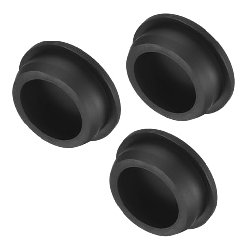 Image of uxcell High Temp Silicone Plug Mount Dia 41.3mm /1.63 inch t Shaped Rubber Stopper Hole Plugs for Powder Coating Plating Waterproof Plugs Sealing Plugs Black Pack of 3(OD 48mm)