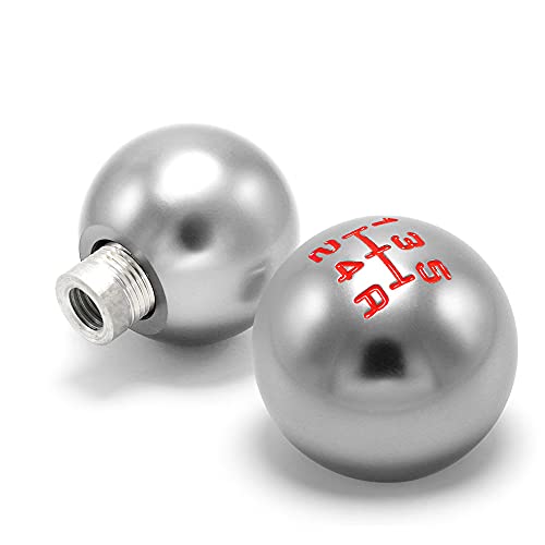 Amazingauto Round Racing Jdm Type-R Style 5 Speed Manual Gear Shift Knobs Fit Compatible With Mazda Tacoma Sti Nismo 2004 Honda Accord Subaru Focus St Miata Toyota Adapters Included,Silver,Hlyw20-03 #TOP6